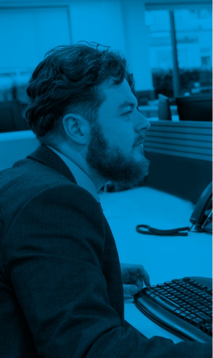 man working on a computer